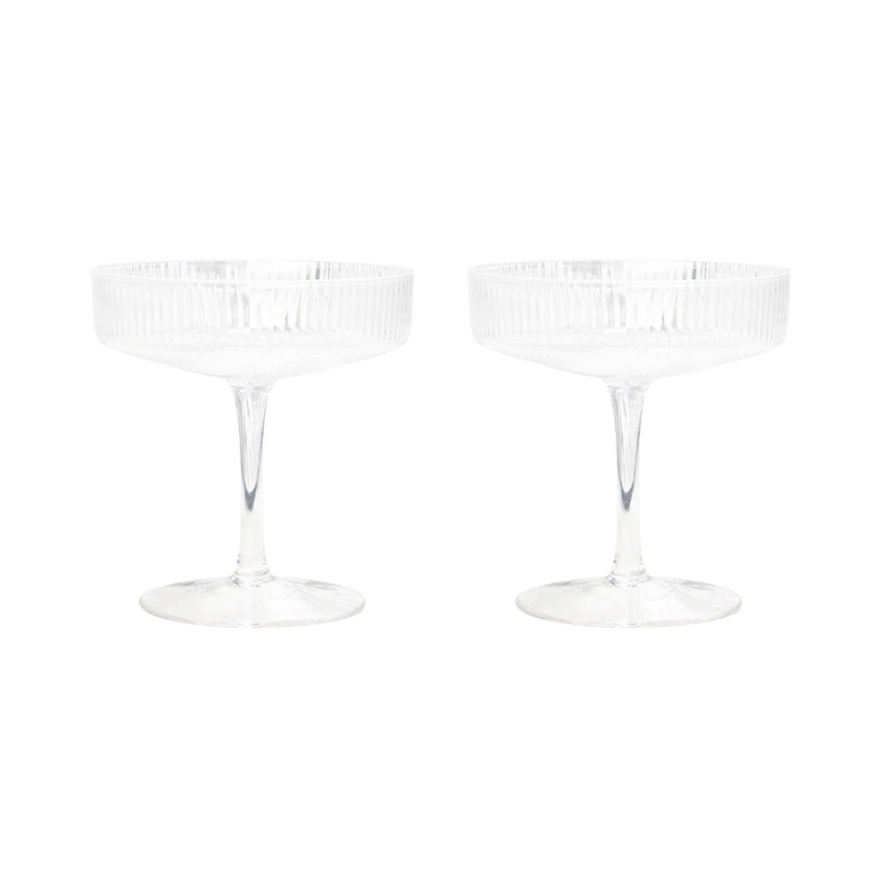 Hazel Ribbed Coupe Glasses