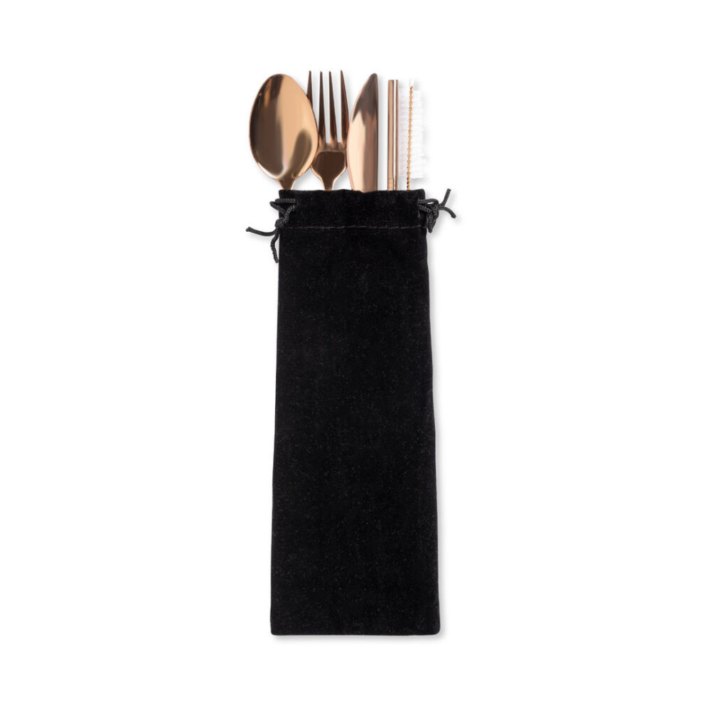 Alternative view of CUTLERY SET 5 PIECE GALVANISED COPPER COATING
