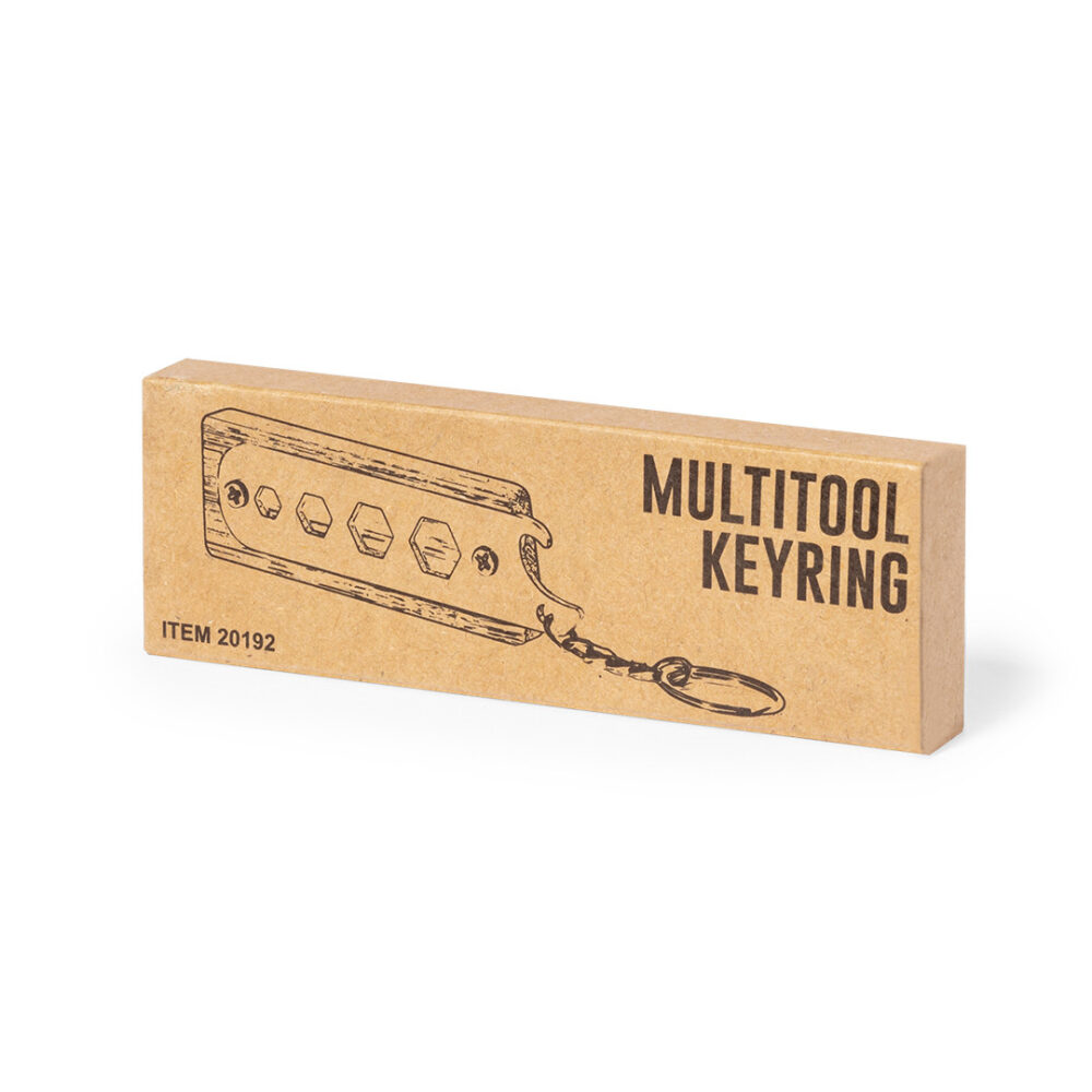 Alternative view of MULTI TOOL KEY RING BAMBOO