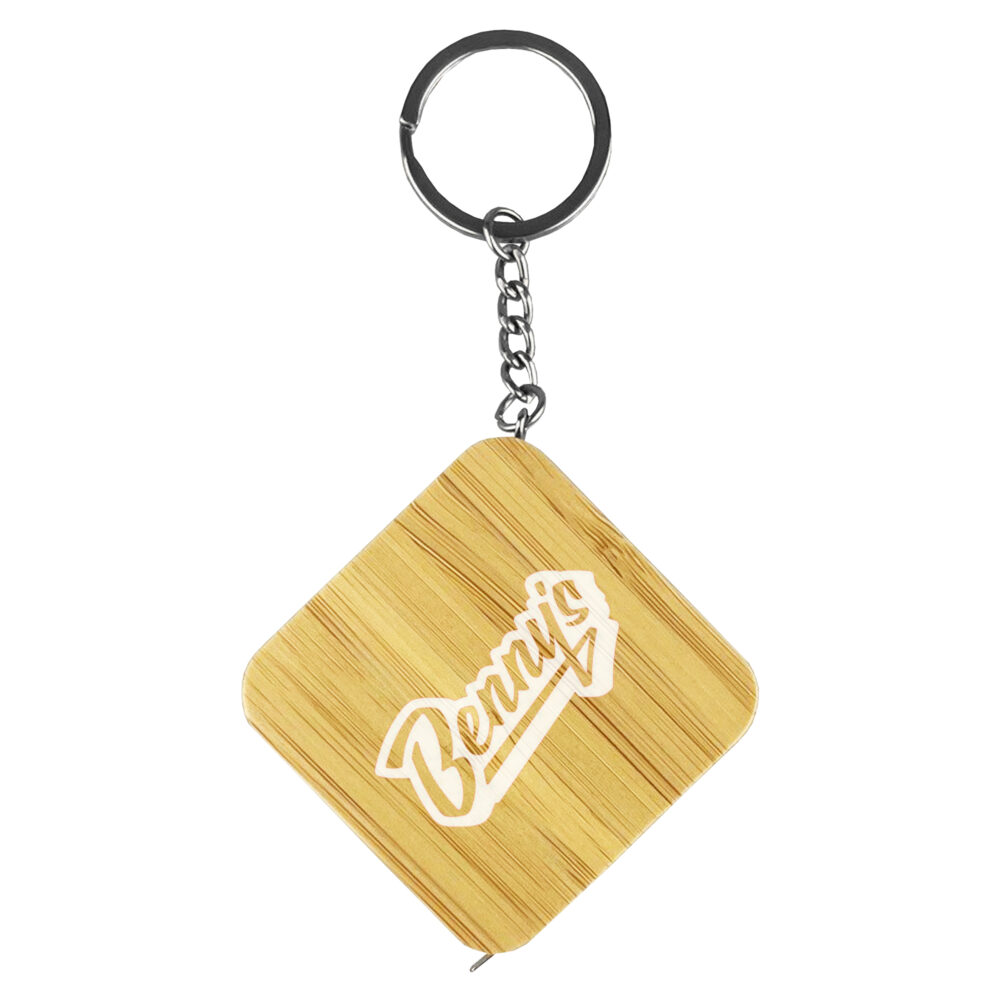 Alternative view of Bamboo Tape Measure Key Ring