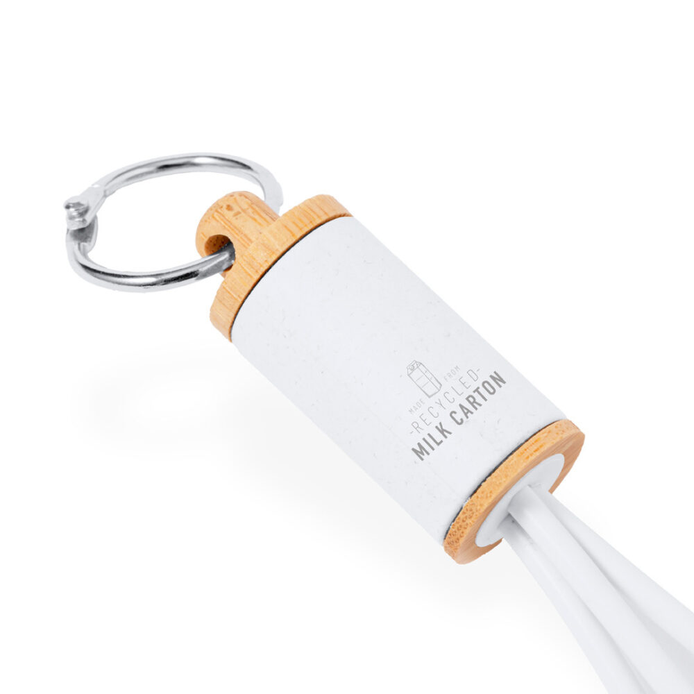 Alternative view of CHARGING CABLE MADE FROM RECYCLED MILK CARTONS AND BAMBOO -POSKIN