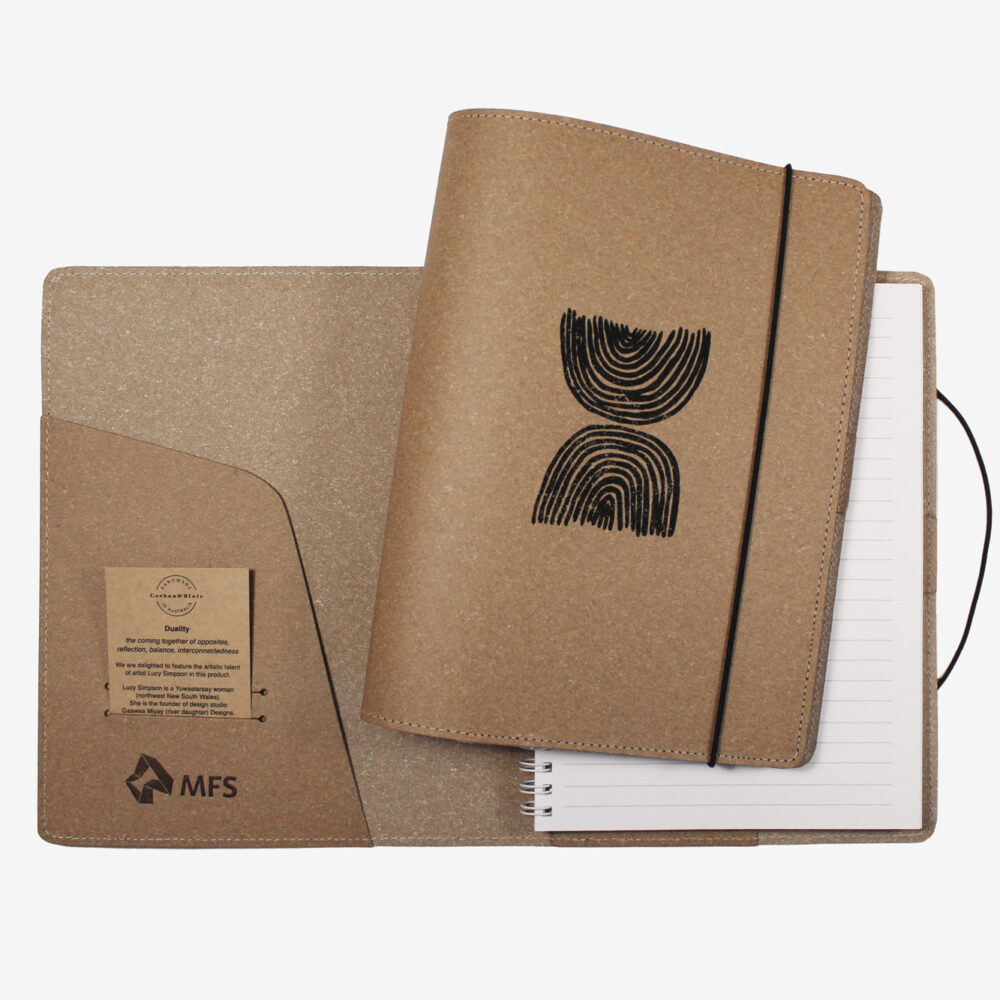 A5 AUS made Recycled Leather Journal with Indigenous Design