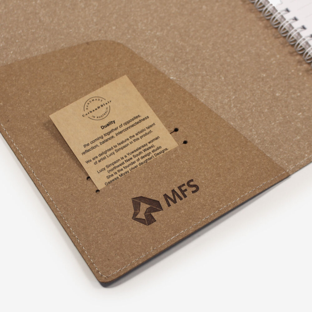 A5 AUS made Recycled Leather Journal with Indigenous Design - Image 5