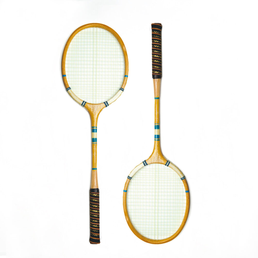 Alternative view of Backyard Badminton Set (Antique natural wood grain rackets)