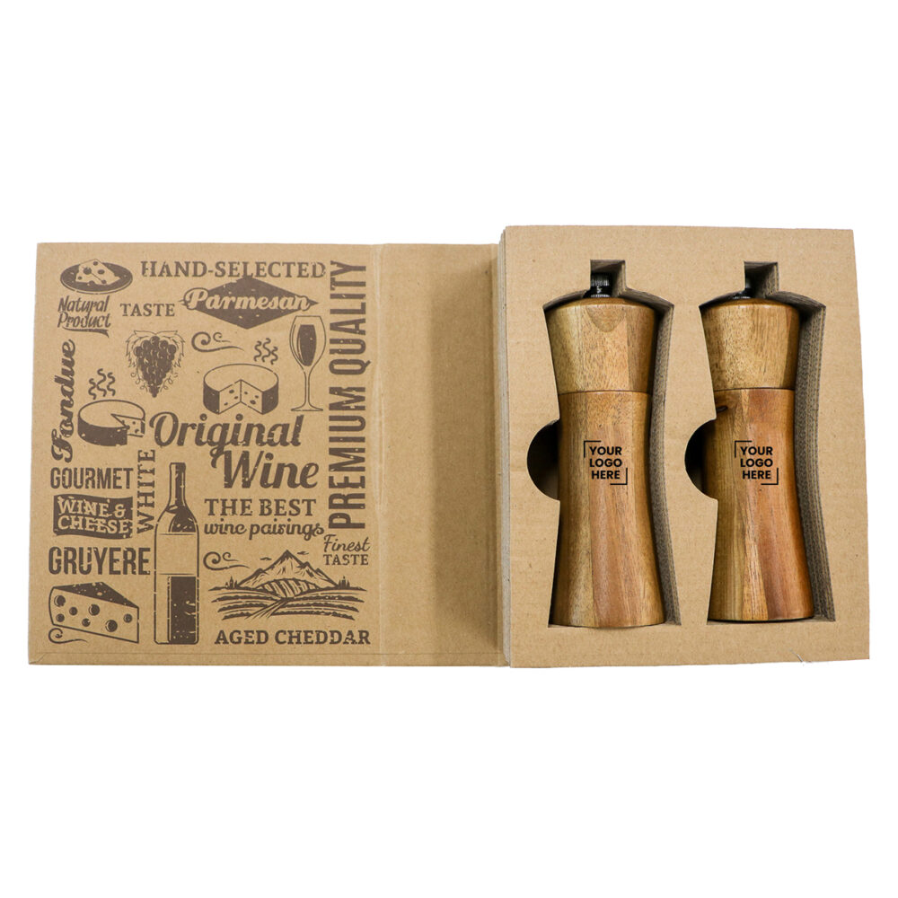 Alternative view of Besancon Salt and Pepper Set (Acascia Wood)