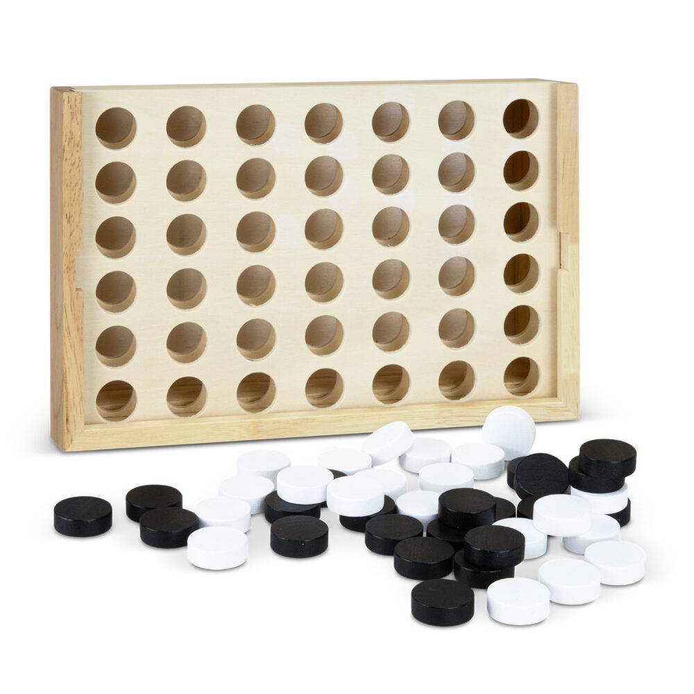 Alternative view of NATURA Quattro Wooden Four-in-a-Row Game