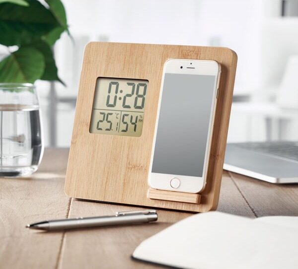 Alternative view of 10W Wireless Charger and Weather Station