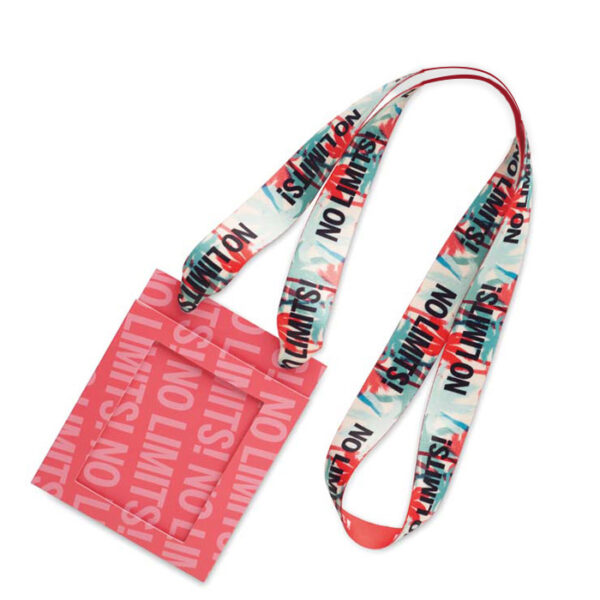 rPET sublimation badge holder lanyard which does not require metal hooks