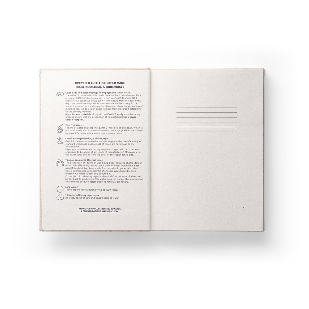 Alternative view of Organic Elephant Matter - Rigid A5 Notepad