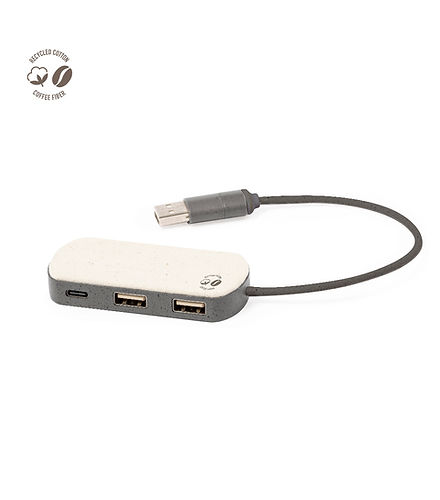Alternative view of Nylos USB hub (coffee fibre and cotton)