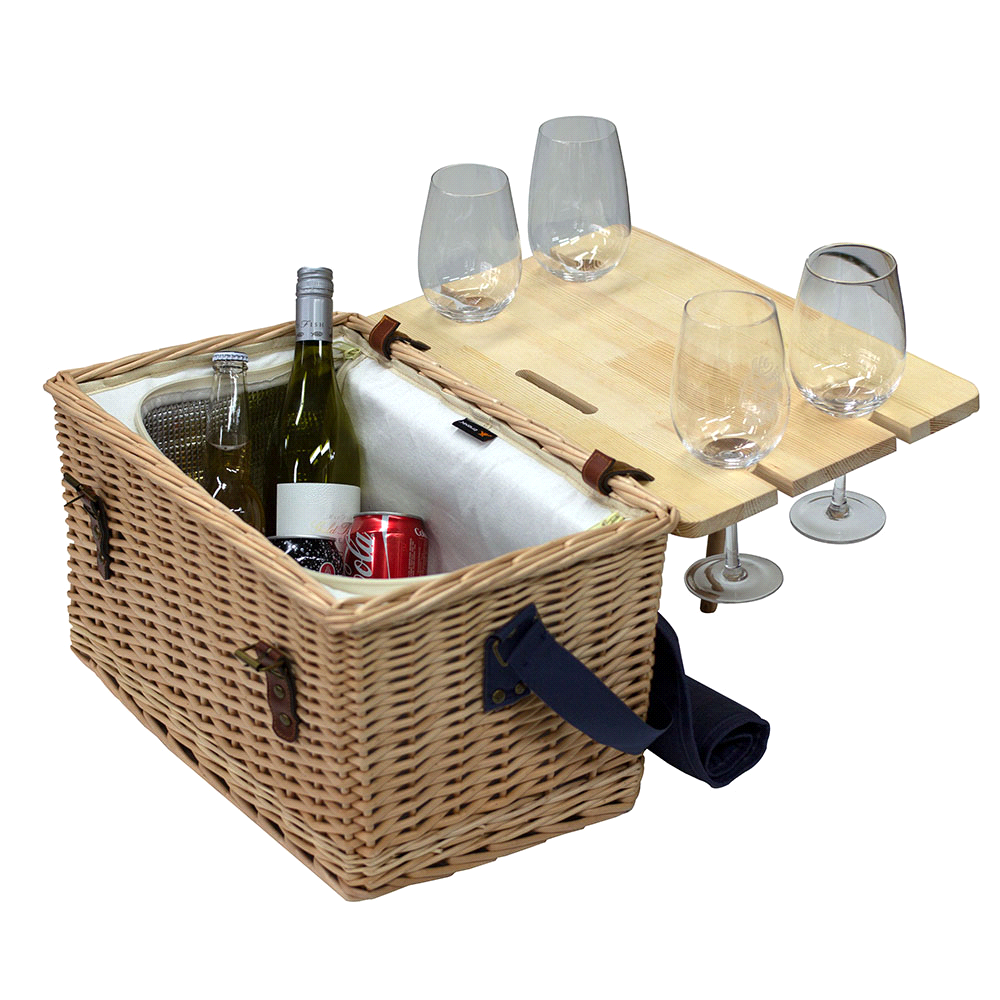Alternative view of Trekk Wicker Basket w/ Picnic Table