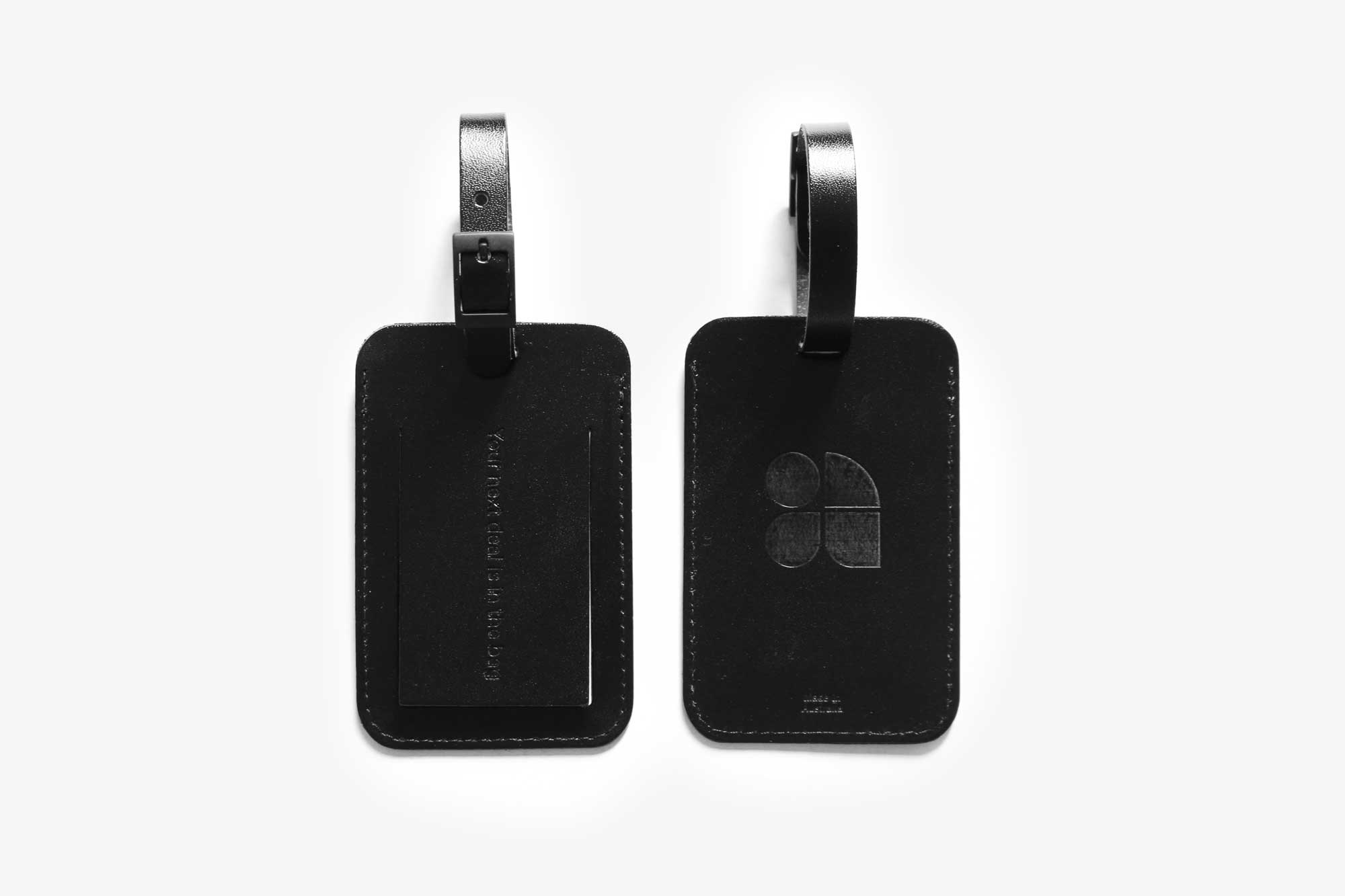 Recycled Leather Luggage Tag with Buckle (Made in Australia) - Image 3