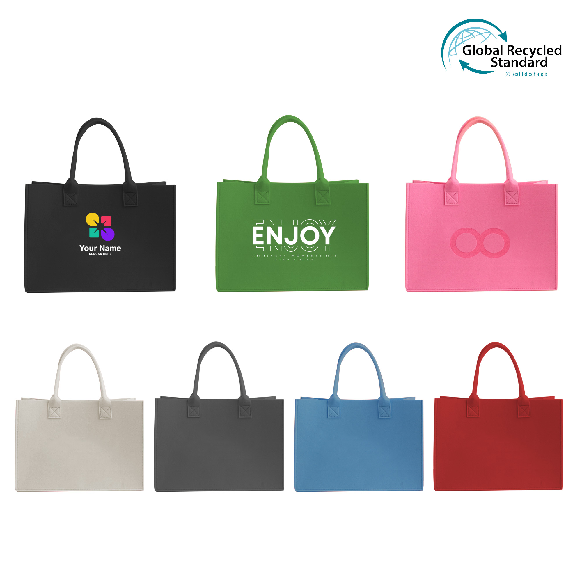 RPET Customisable Felt Tote Bag - Image 2